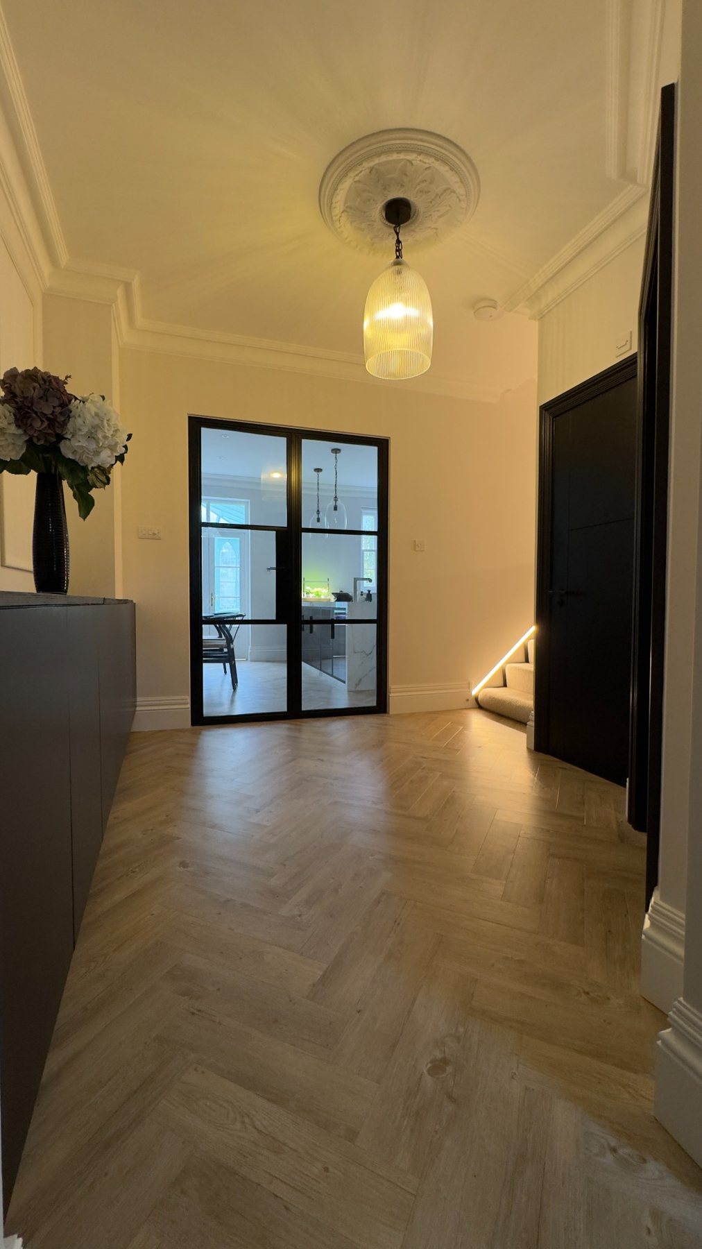 Interior hallway with bespoke finishes